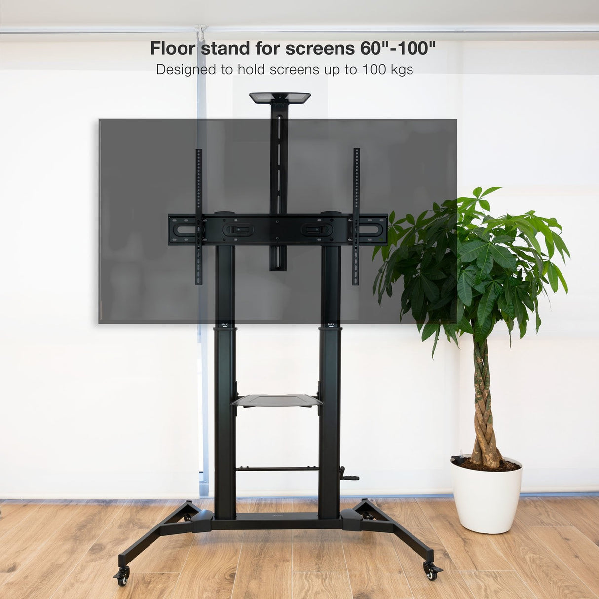 Tooq Soporte Suelo Ruedas Regulable 60-100 - Negro