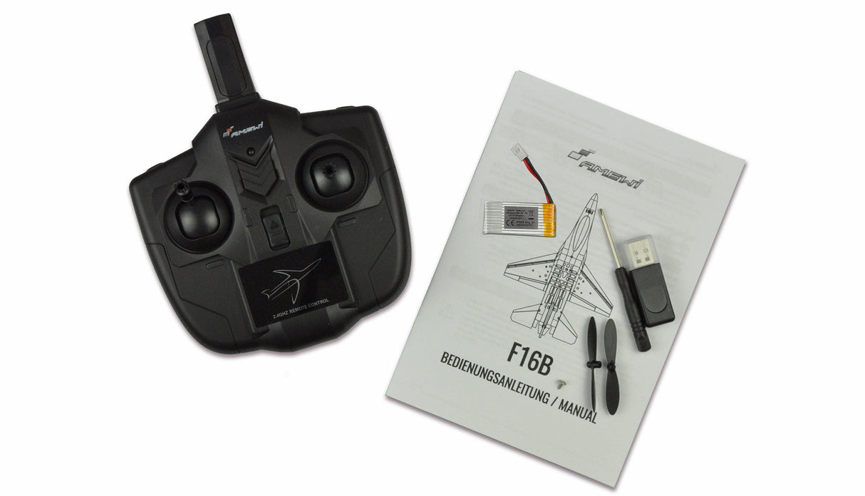 Amewi F16b Modelo Controlado Por Radio Avión De Combate Motor Eléctrico