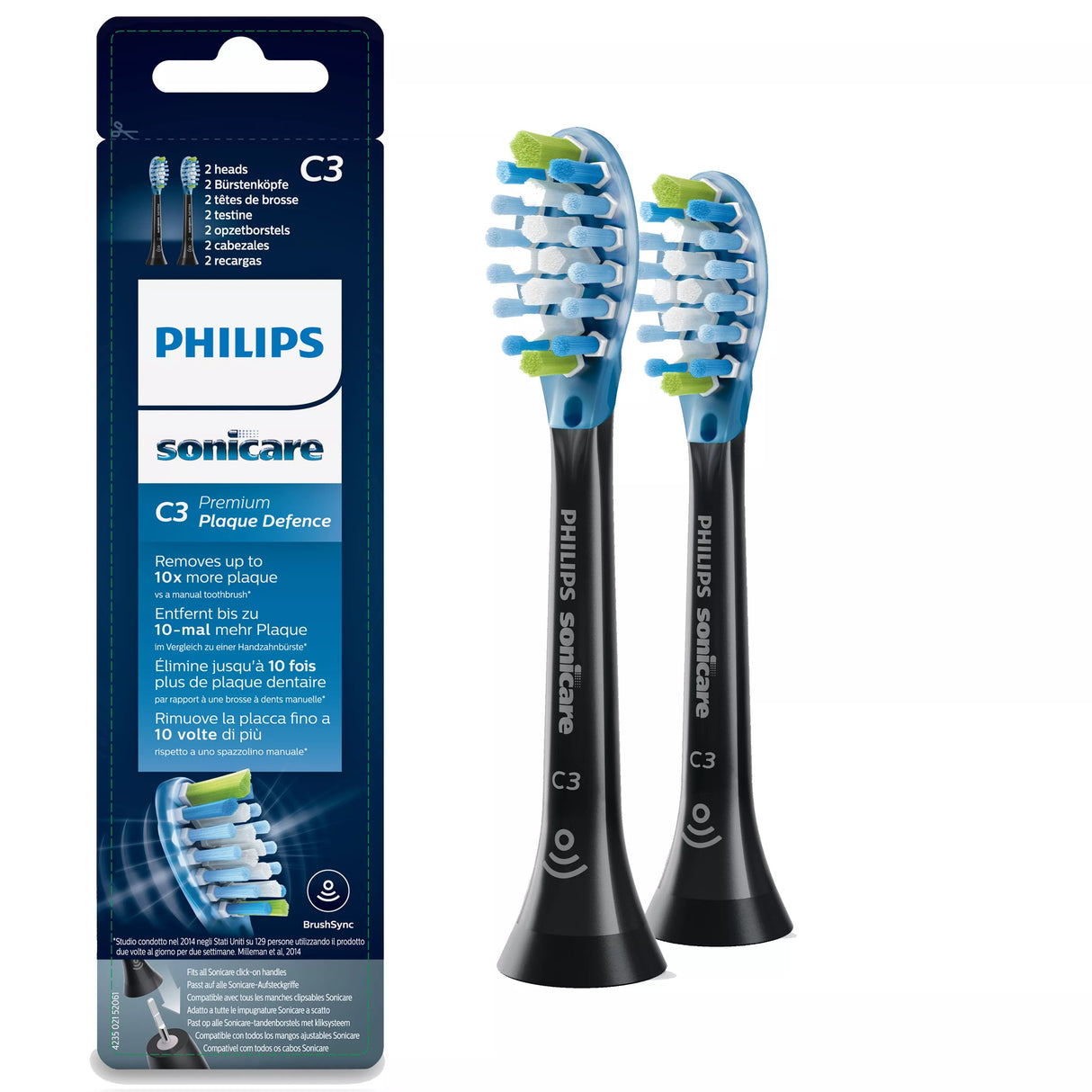 EAN 8710103805601 - Philips HX9042/33 cepillo de cabello 2 pieza(s) Negro imagen 2