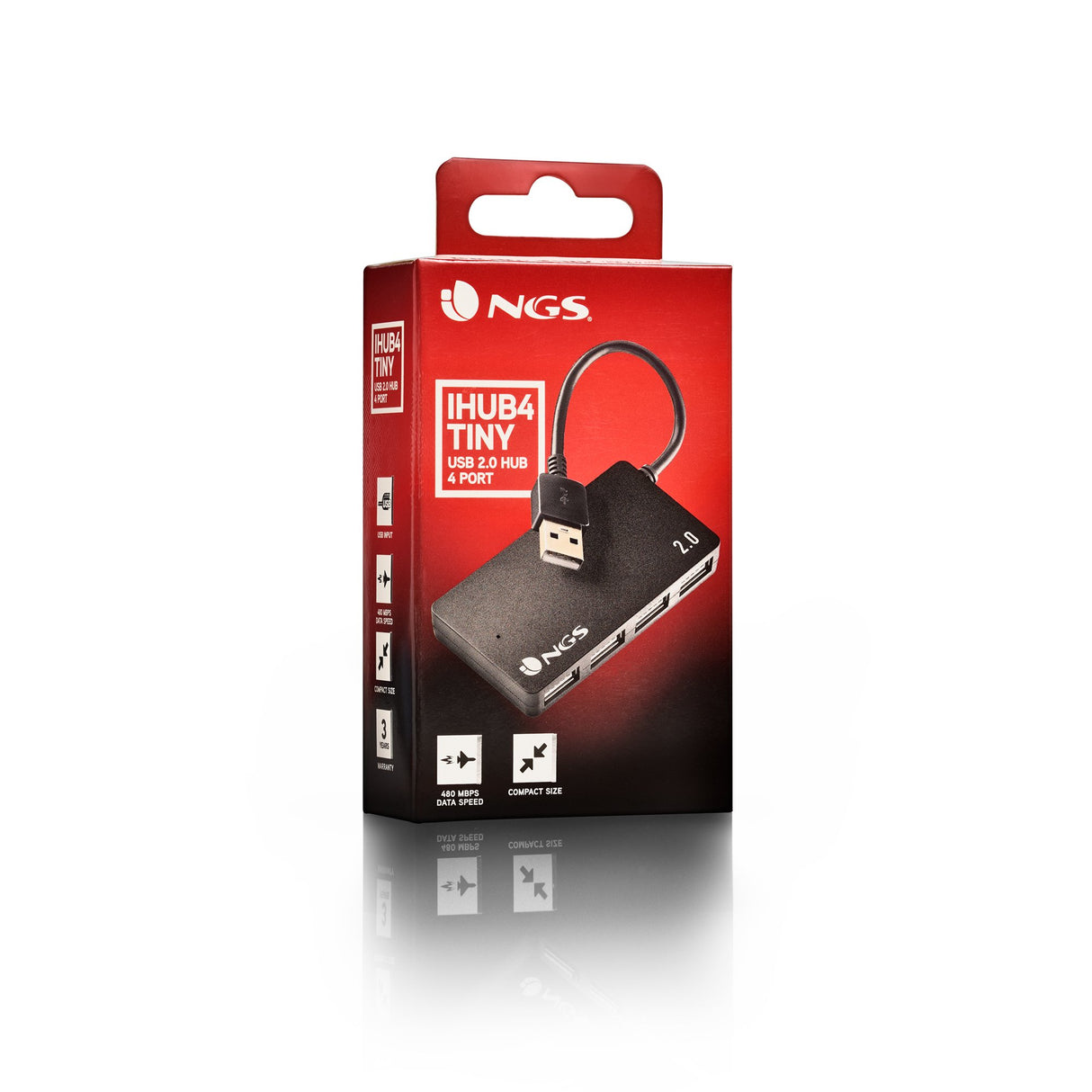 EAN 8435430621075 - NGS IHUB4 TINY USB 2.0 480 Mbit/s Negro imagen 7