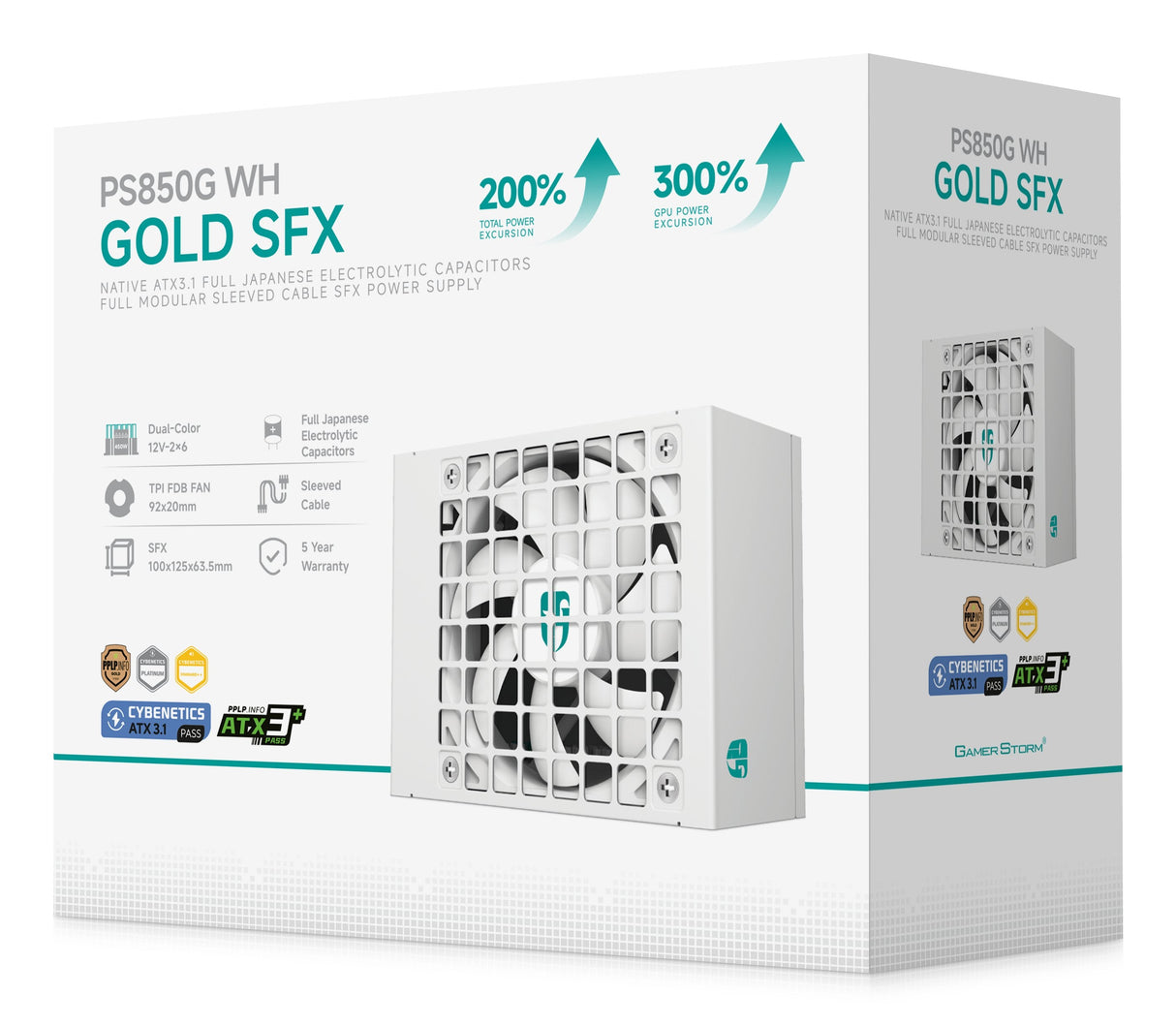 Deepcool Gamer Storm Ps850g (Blanco, 1x 12-Pin High-Power Gpu, 3x Pcie, Cablemanagement, 850 Watt) R-Ps850g-Fe0w-Jgeu