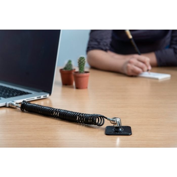 Compulocks Dual Head Coiled Cable Keyed Lock Cable Antirrobo Negro