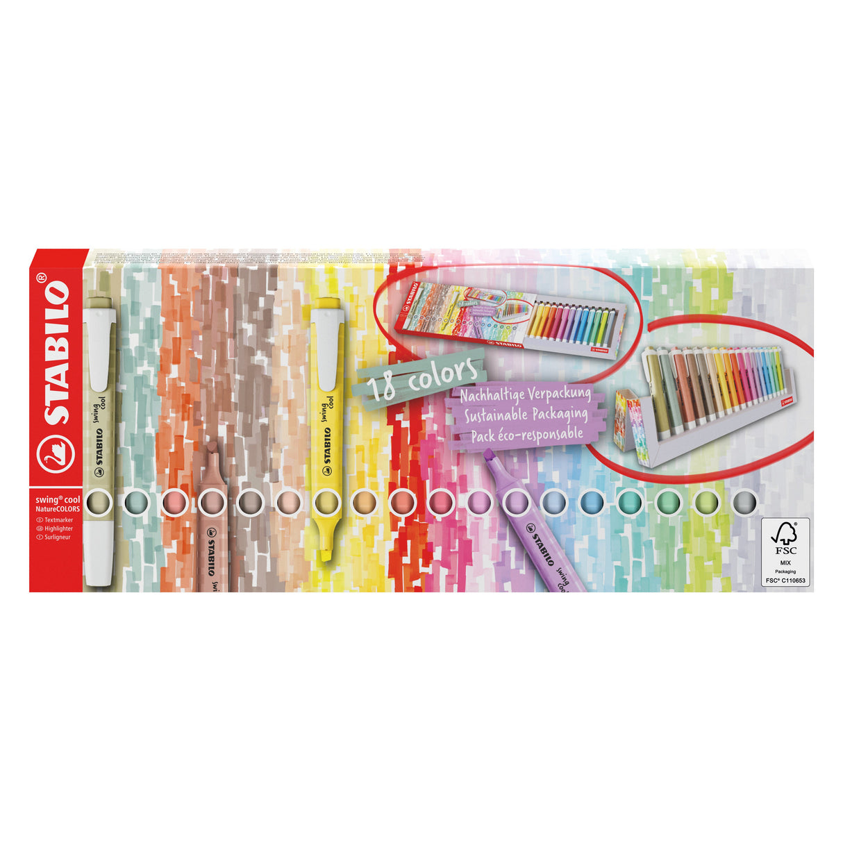 EAN 4006381618854 - STABILO swing cool marcador 18 pieza(s) Punta de cincel Multicolor imagen 3