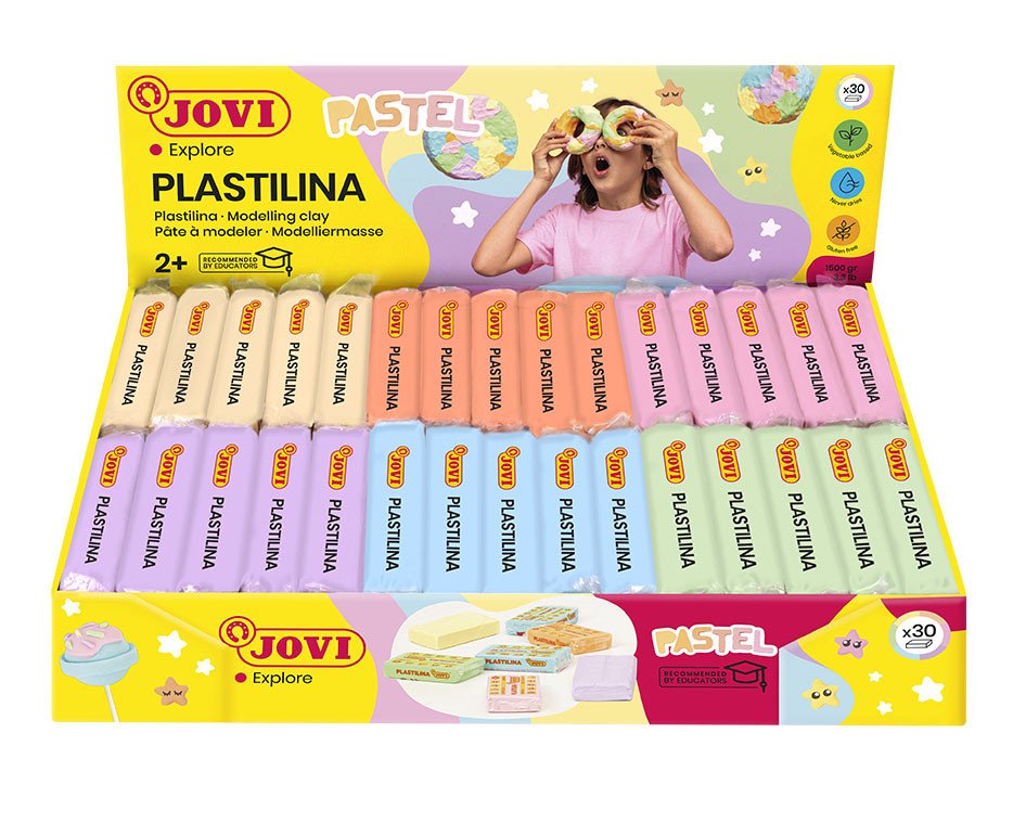 EAN 8412027031936 - Jovi 70P compuesto para cerámica y modelaje Pasta de modelar 1,66 kg Verde, Azul claro, Naranja, Rosa, Pú imagen 2