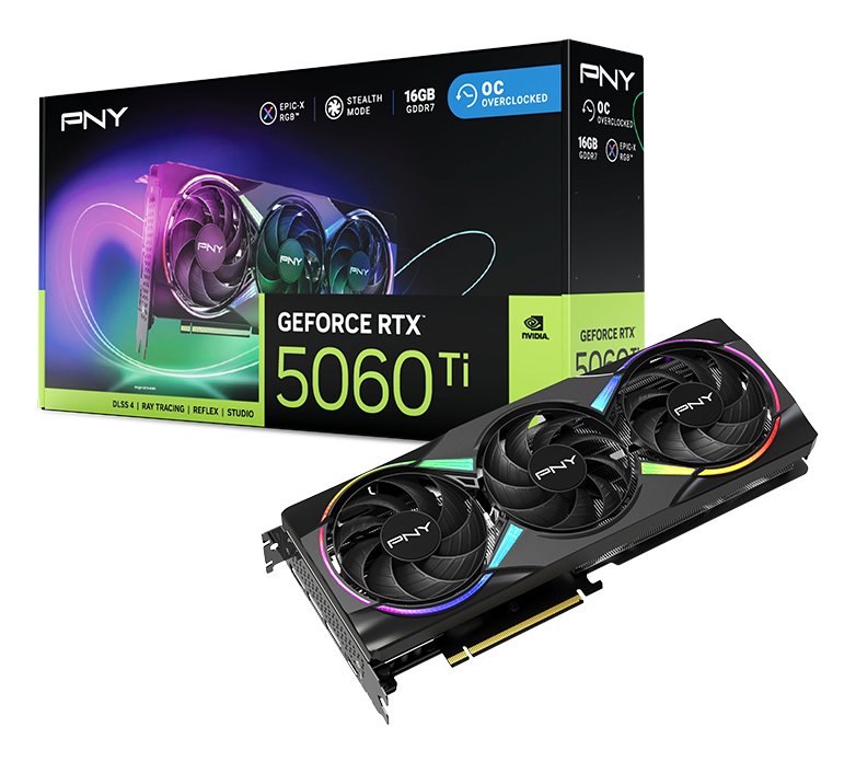 Tarjeta Grafica Pny 5060ti 16gb Argb Overclocked Triple Fan