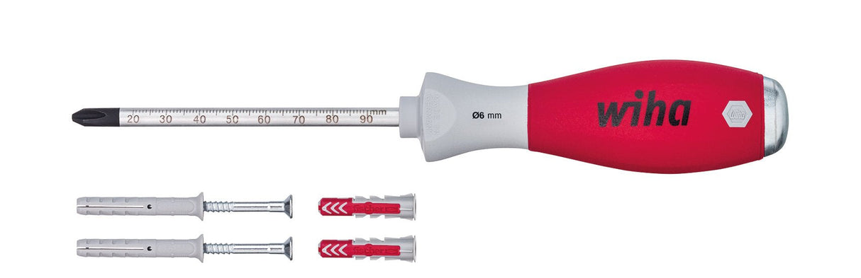 Juego De Perforadores Para Tacos Wiha Softfinish, Destornillador Rojo/Gris, 6 Mm, Incl. 41289