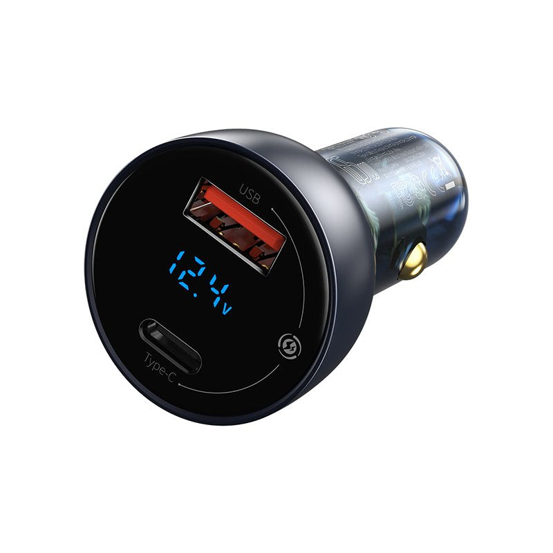 Baseus Car Charger Set Particular Digital Display Pps Qc U+C (60w C+C Cable 1m) 45w Black Tzcckx-0g