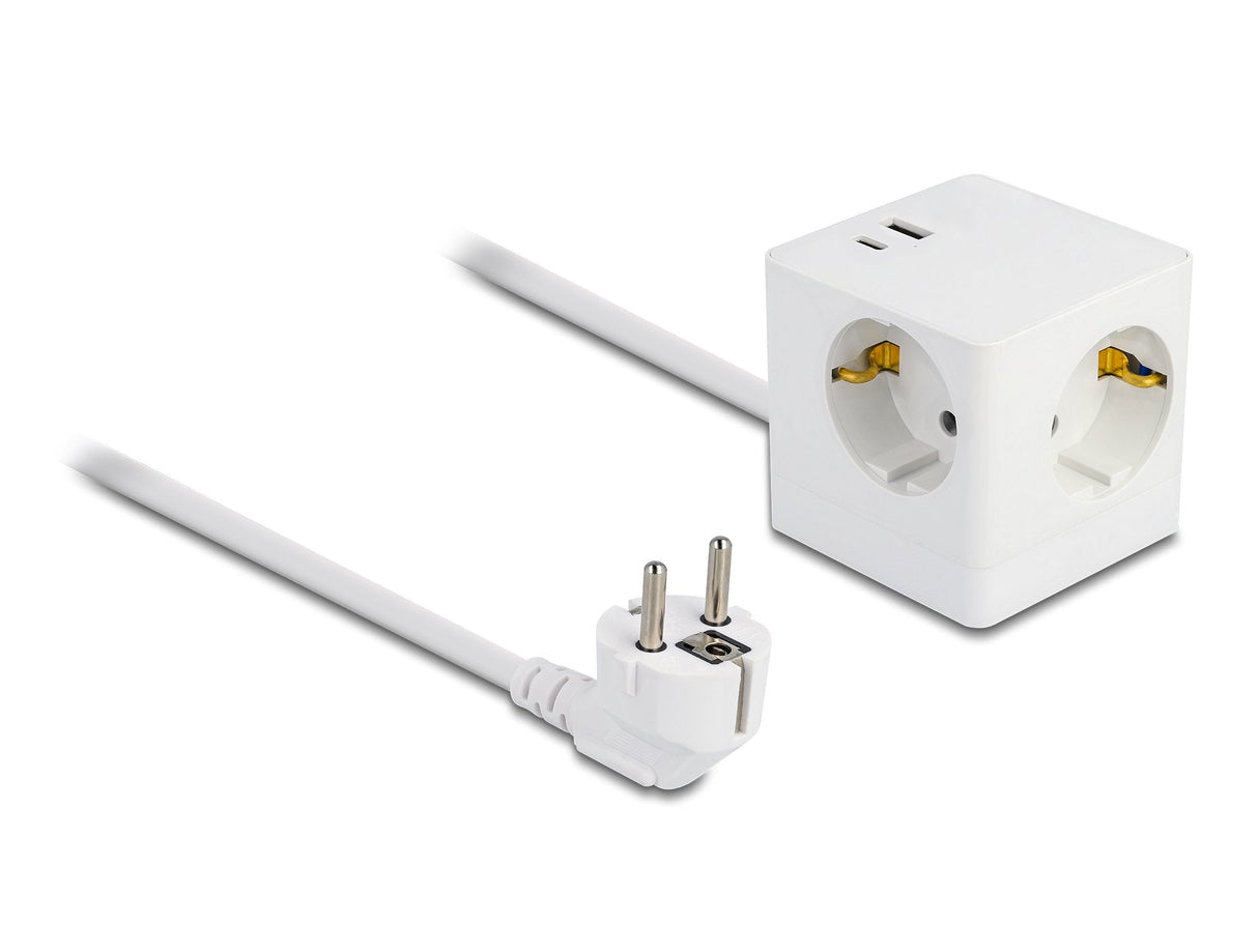 Delock Cubo De Enchufe Con Cable De Extensión 3 Tomas Con Bloqueo Infantil