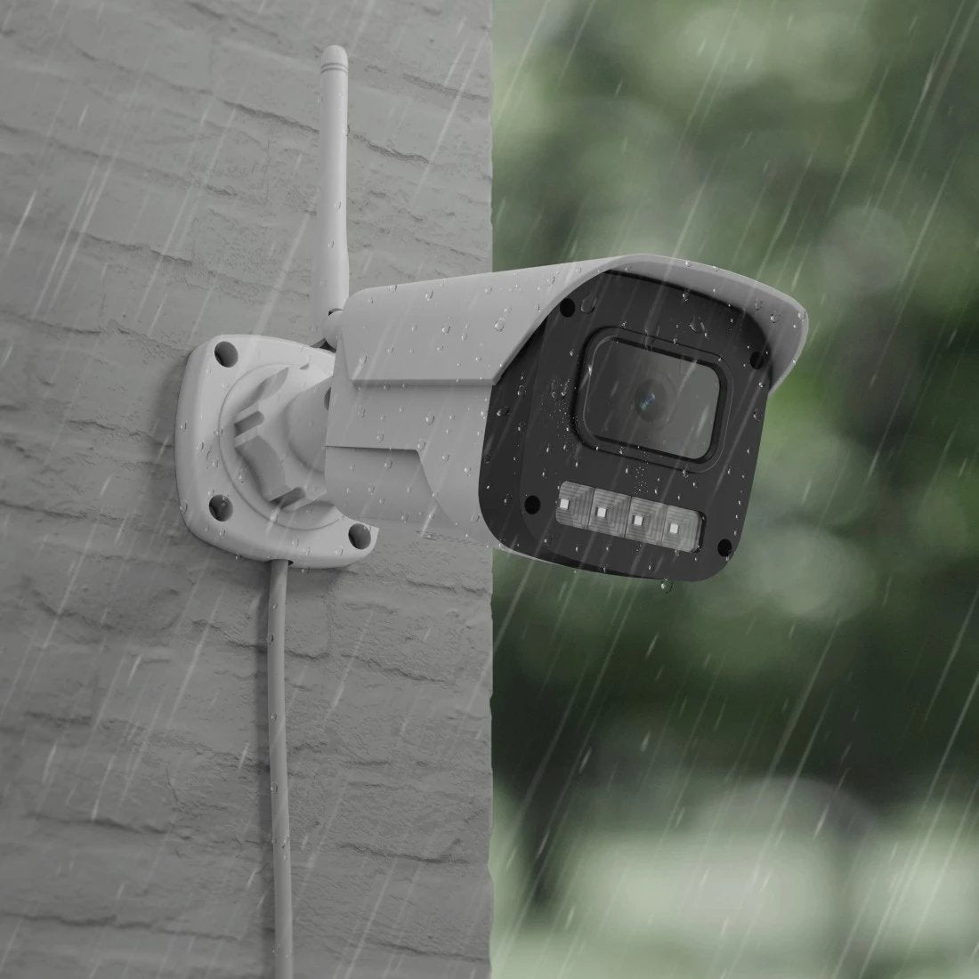 Hama Camara De Vigilancia Exterior Con Microfono Y Altavoz - Vision Nocturna - Cable 1.8m - Asistente De Voz - Wifi -