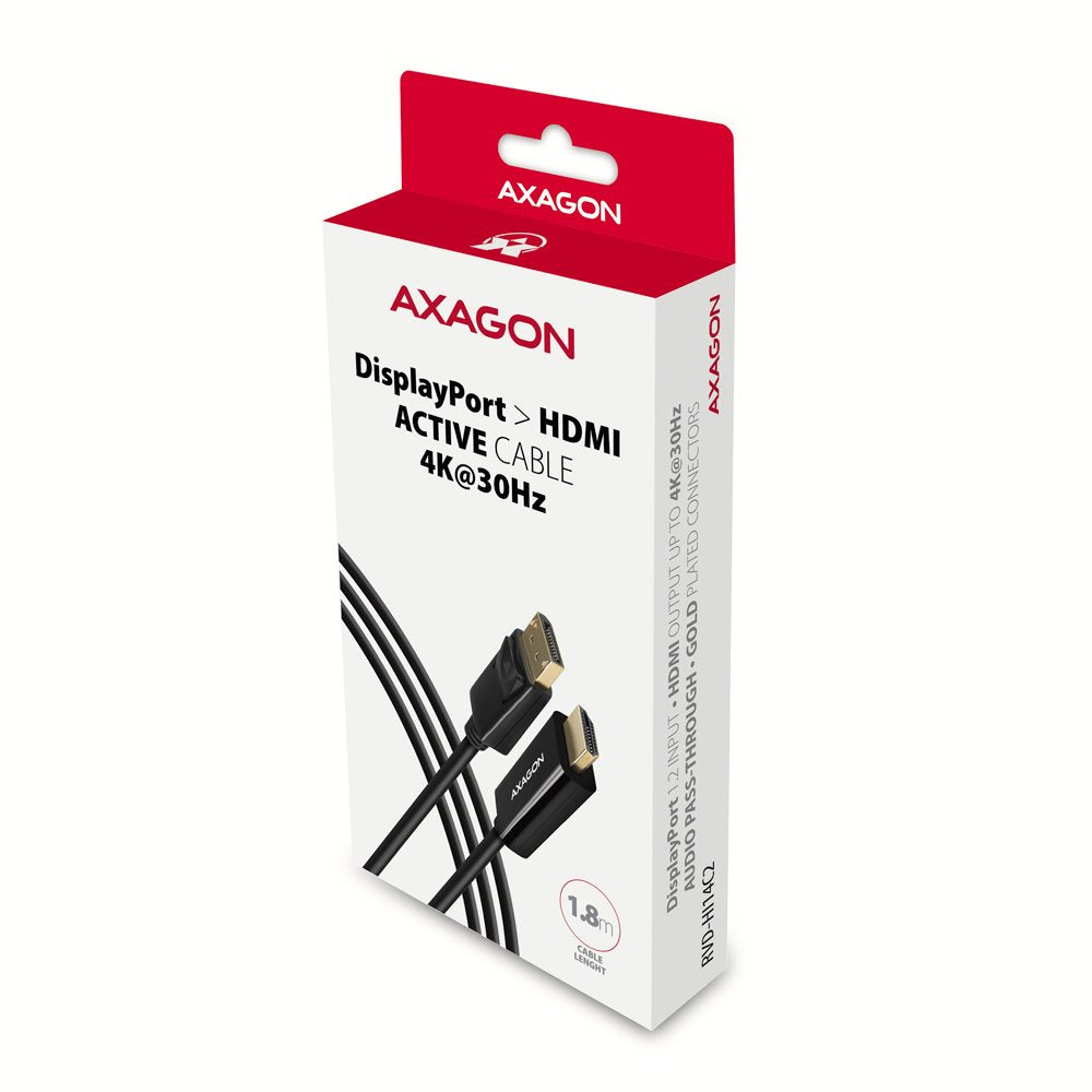 EAN 8595247906083 - Axagon RVD-HI14C2 adaptador de cable de vídeo 1,8 m HDMI tipo A (Estándar) DisplayPort Negro imagen 7
