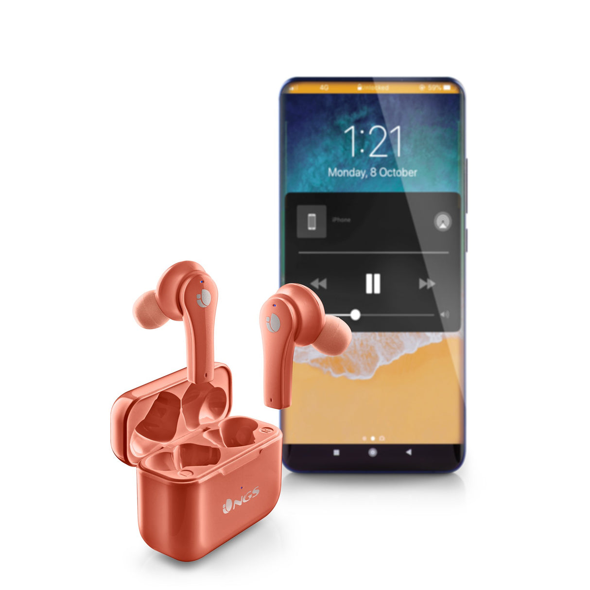 EAN 8435430622003 - NGS ARTICA BLOOM Auriculares Inalámbrico Dentro de oído Llamadas/Música USB Tipo C Bluetooth Coral imagen 8