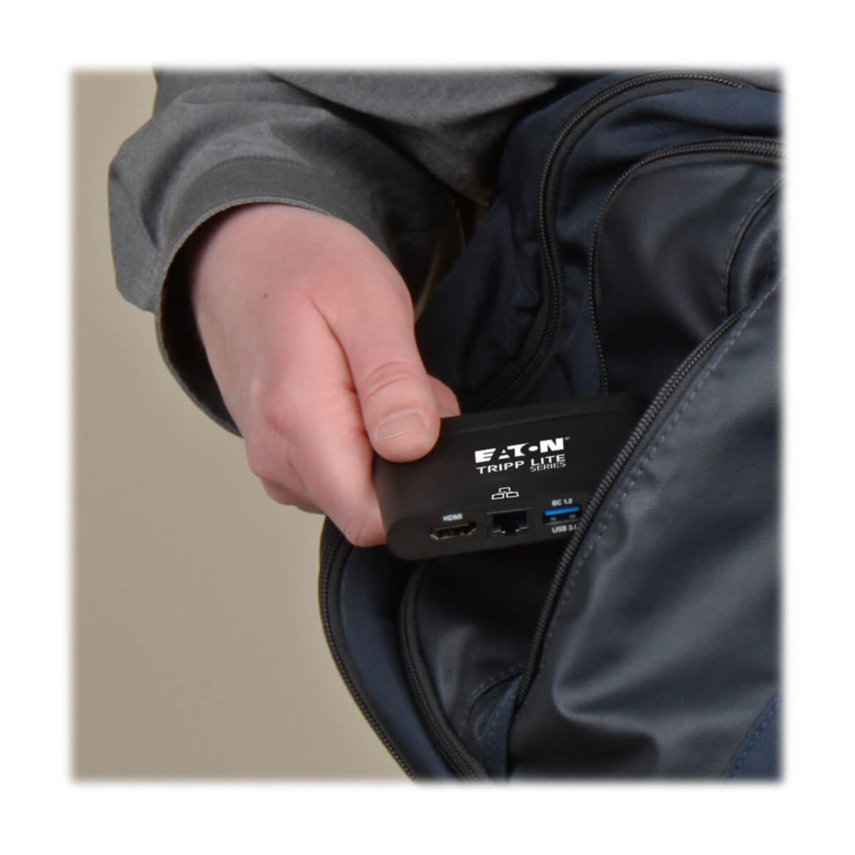 Eaton Tripp Lite Usb-C Multiport Adapter 4k Hdmi Usb-A Gbe Self-Storing Cable 100w Pd Charging Black