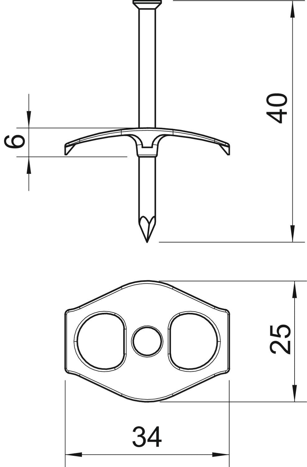 Obo 1996 40 Nagel-Fix 3x40mm Pp Transparent 2222833