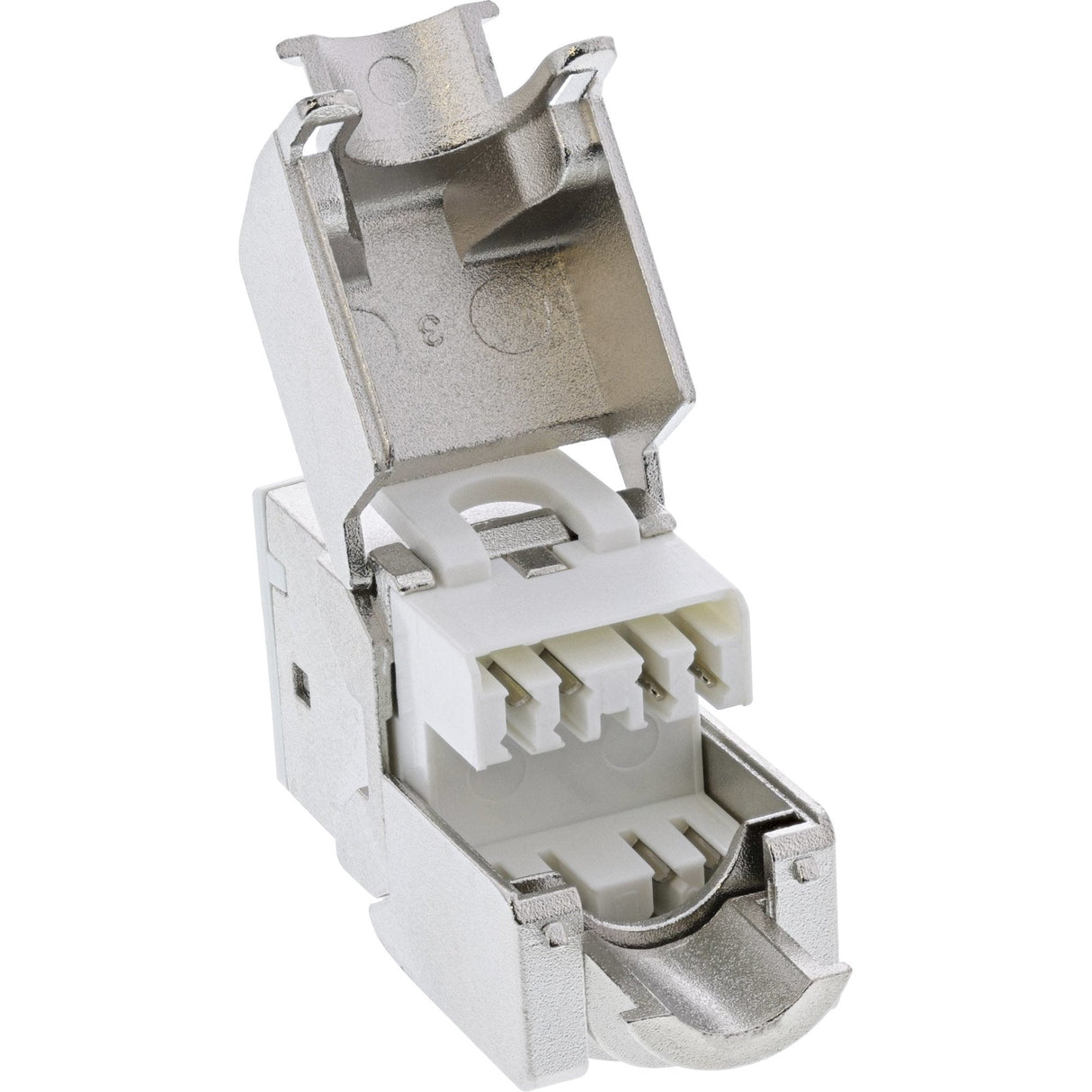 8 Piezas Pack Jack Inline Keystone Rj45, Blindado, Cat.6a, Blanco