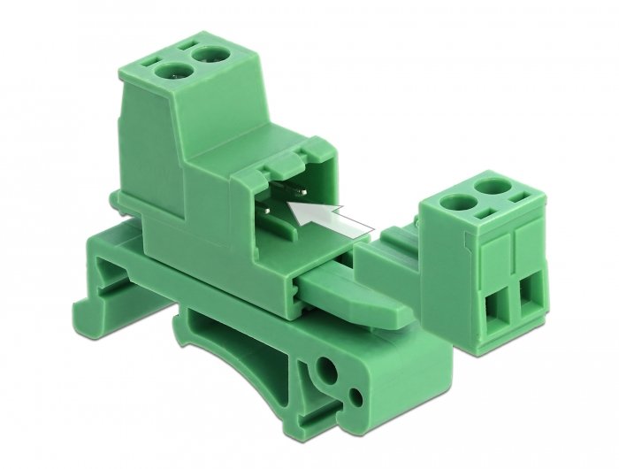 Delock 66078 Juego De Bloques De Terminales Para Riel Din 2 Pin Con Paso De 5,08 Mm En Ángulo