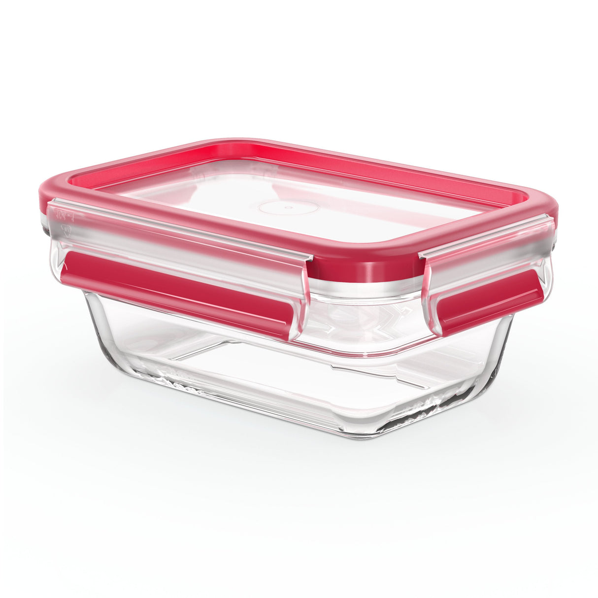 Emsa N10405 Clip & Close Glas Frischhaltedose 0,45 L Transparente/Rot