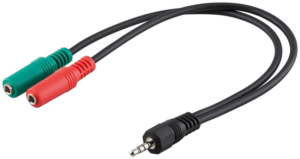 Goobay Avk 417-0030 0.3m Cable De Audio 0,3 M 3,5mm 2 X 3.5mm Negro, Verde, Rojo