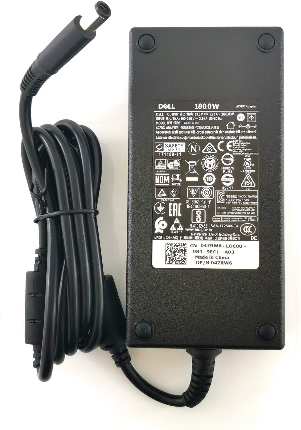 Dell Fuente De Alimentación : Europeo - 180w Adaptador De Ca Con Cable De Alimentación De 2m