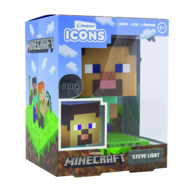 Paladone Icons Minecraft Steve Iluminación De Ambiente De Luz Nocturna