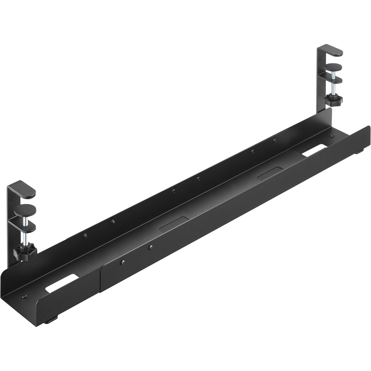 Inline® Universal Cable Guide Rail, 3 Levels 80/100/120 Cm, For Under-Table Mounting, With Screw Clamps, Black