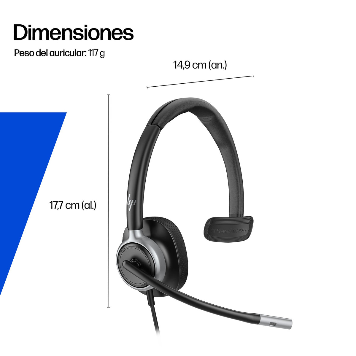 EAN 0199251820830 - HP Poly Mission 615 Monaural USB Wired Headset Alámbrico Diadema Oficina/Centro de llamadas USB Type-C / imagen 5