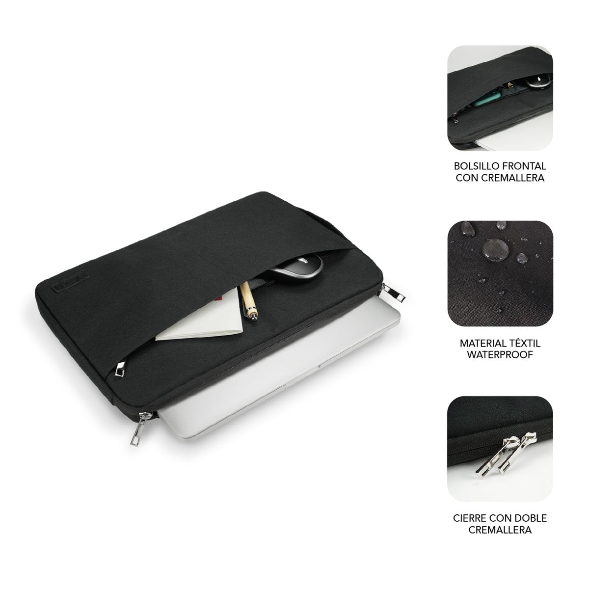 EAN 8436586741495 - SUBBLIM SUB-LS-0PS0101 maletines para portátil 39,6 cm (15.6") Negro imagen 2