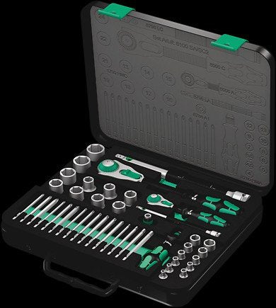 Wera 8100 Sa/Sc 2 Zyklop Juego Destornillador De Trinquete, Kit De Herramientas Negro/Verde, Negro / Azul