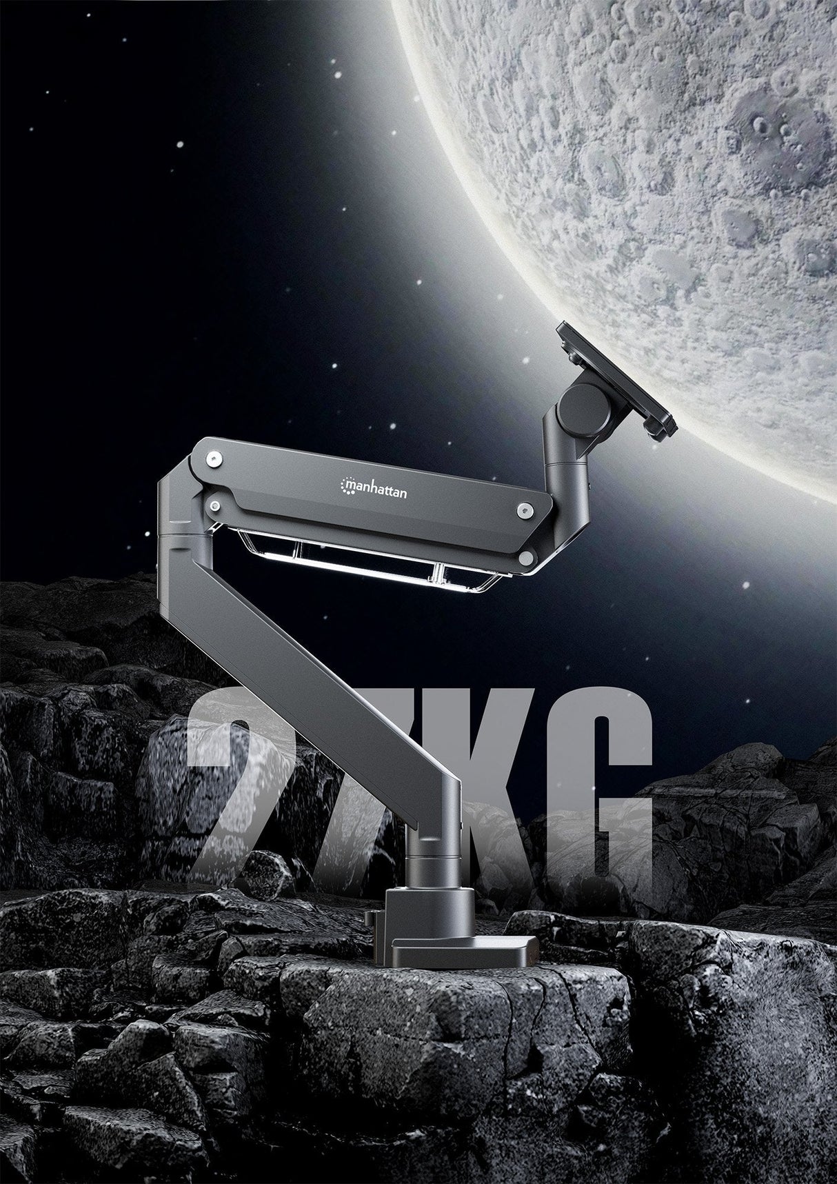 Soporte Manhattan 462594 Para Monitor (57") Escritorio Negro