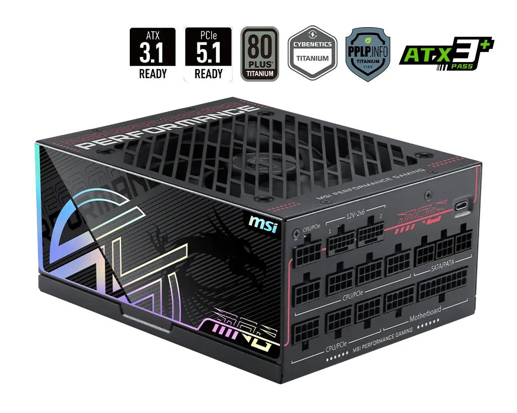 Msi Mpg Ai1300ts Pcie5 Unidad De Fuente De Alimentación 1300 W 24-Pin Atx Atx Negro