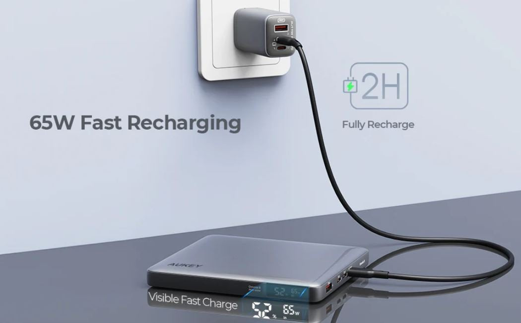 Aukey Powerbank 100w 20000mah 3xusb-C Pd 3.0