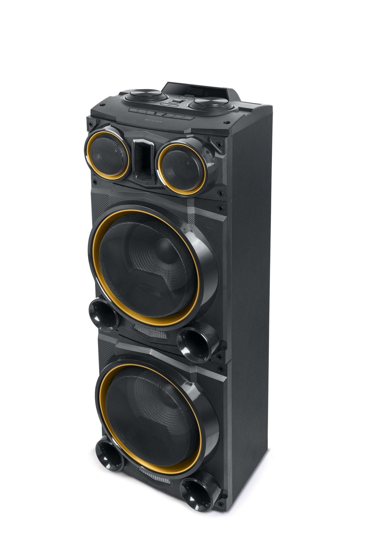 Muse M-1988 Dj Negro Altavoz Para Fiestas 800w Con Bluetooth Radio Fm Usb Aux 2x Micros