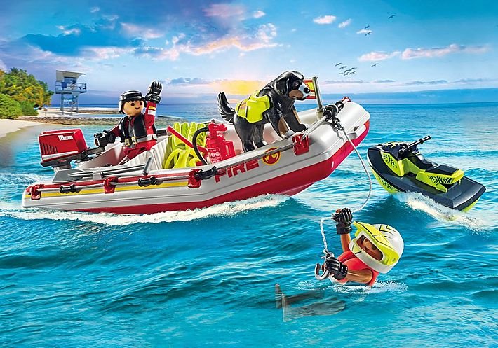 Playmobil 71464 City Action Feuerwehrboot Mit Aqua Scooter, Juguete De Construcción 71464