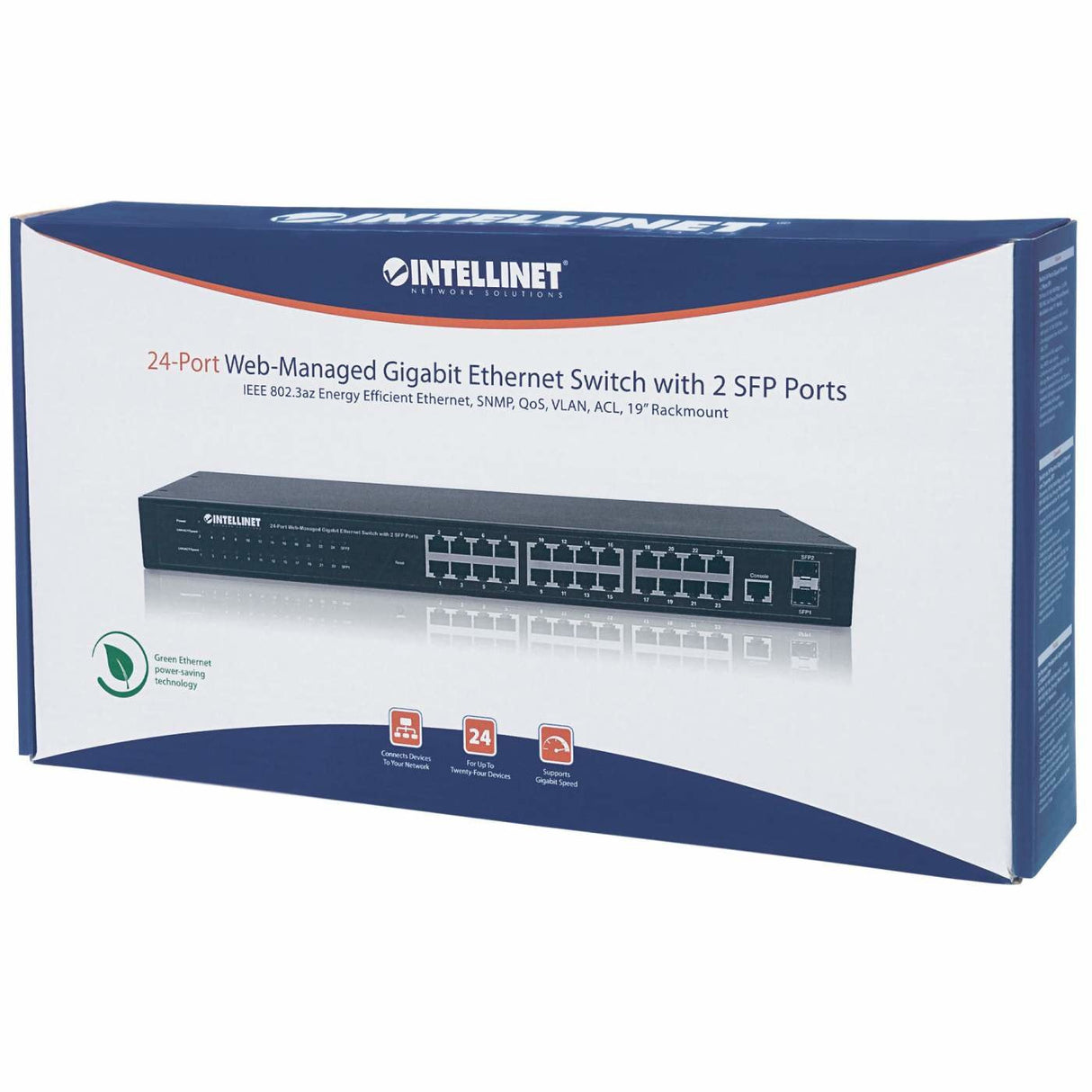 EAN 0766623560917 - Intellinet 560917 switch Gestionado Gigabit Ethernet (10/100/1000) 1U Negro imagen 2