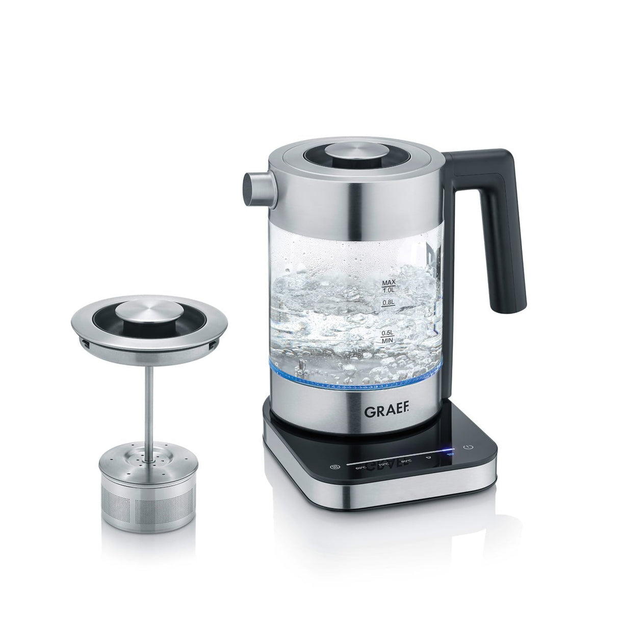EAN 4001627029517 - Graef WK350 tetera eléctrica 1 L 2000 W Negro, Acero inoxidable, Transparente imagen 7