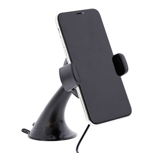 Tnb Way - Cargador De Coche De Inducción De 10w, Soportes 2 En 1 + Cable Micro Usb Integrado - Negro