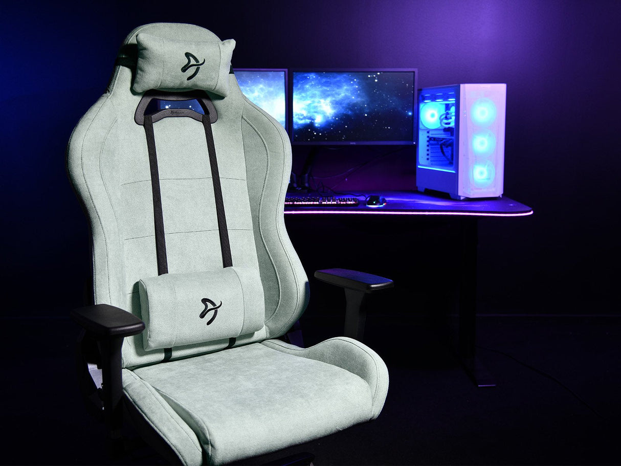 Silla Gaming Arozzi Torretta De Tejido Suave -Verde Perla