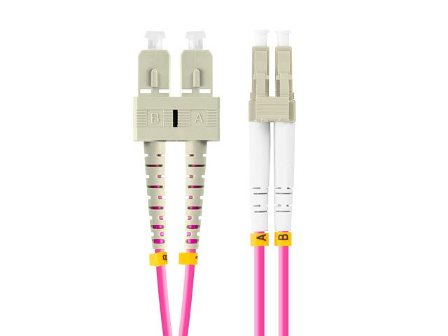 Lanberg Cable Fibra Óptica Mm Lc Upc-Sc Upc Duplex 1m Lszh Om4 50 125 3.0mm Violet