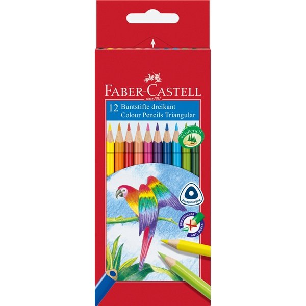 Faber-Castell Lápiz De Color, Triangular, Juego De 12 116512