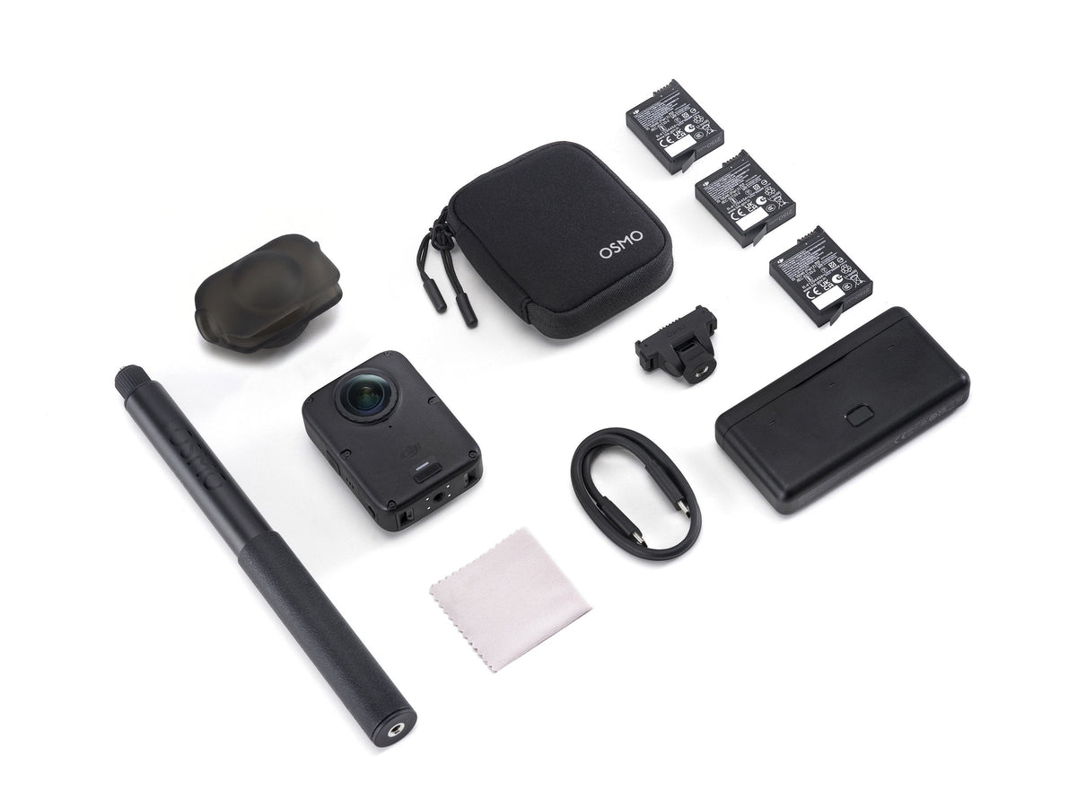 Cámara Deportiva Dji Osmo 360 Ii Adventure Combo 8k 60 Fps 100 Min Estabilización Electrónica Sensor Cmos Wifi Negro