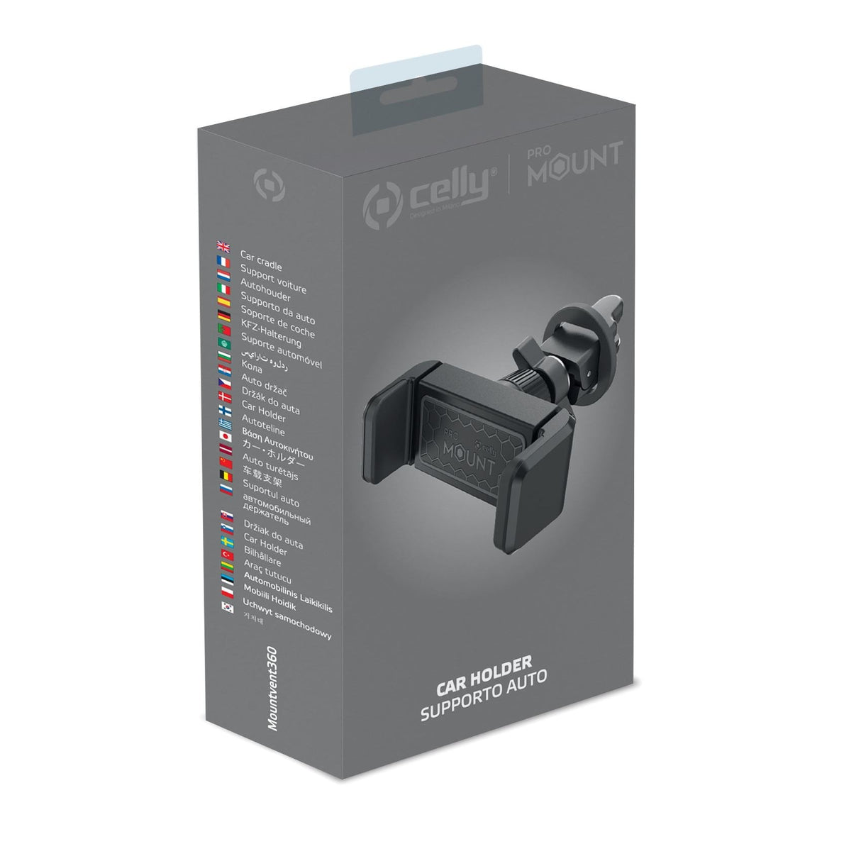 Celly Mountvent360bk Soporte Teléfono Móvil/Smartphone Negro Soporte Activo Para Teléfono Móvil