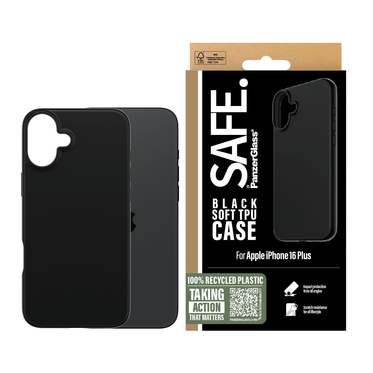 EAN 5715685003363 - PanzerGlass SAFE. by ® TPU Case Black iPhone 16 Plus funda para teléfono móvil Negro imagen 2