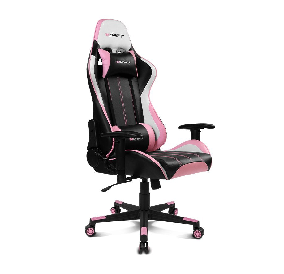 Silla Gaming Drift Dr175 Rosa Incluye Cojines Cervical Y Lumbar