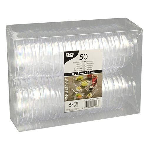 Papstar Einweg-Fingerfood-Schalen 7.2 Cm Ca 0,065 L Transparente Como El Cristal