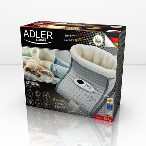 EAN 5902934837293 - Adler AD 7432 manta eléctrica y almohadilla 100 W Gris, Blanco Felpa, Lana sintética imagen 4