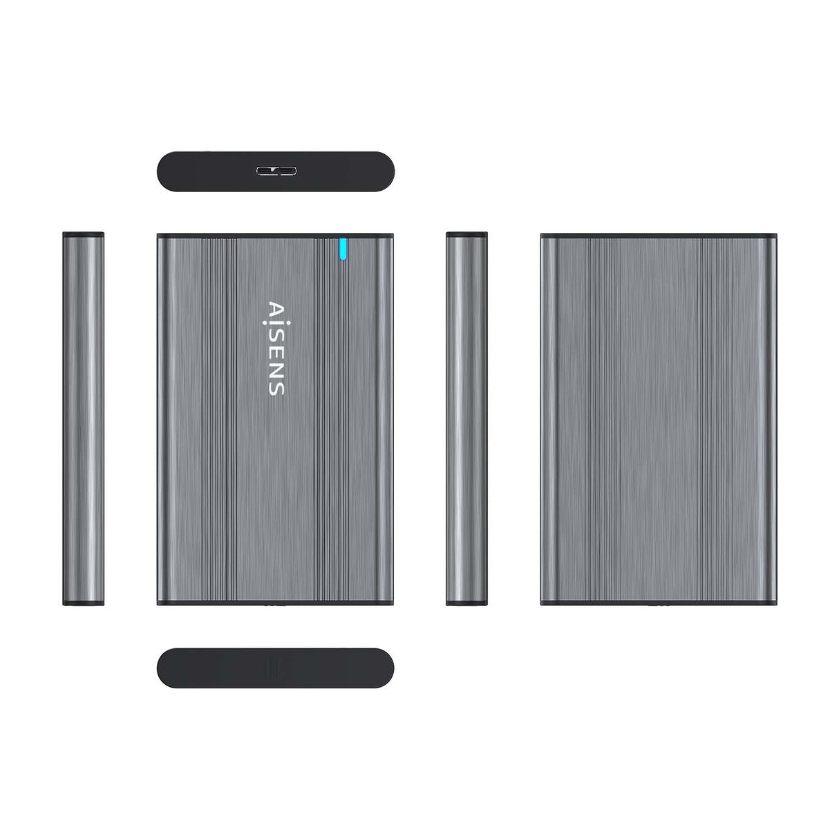 EAN 8436574709391 - AISENS ASE-2526GR caja para disco duro externo Caja de disco duro (HDD) 2.5" USB con suministro de corrie imagen 3