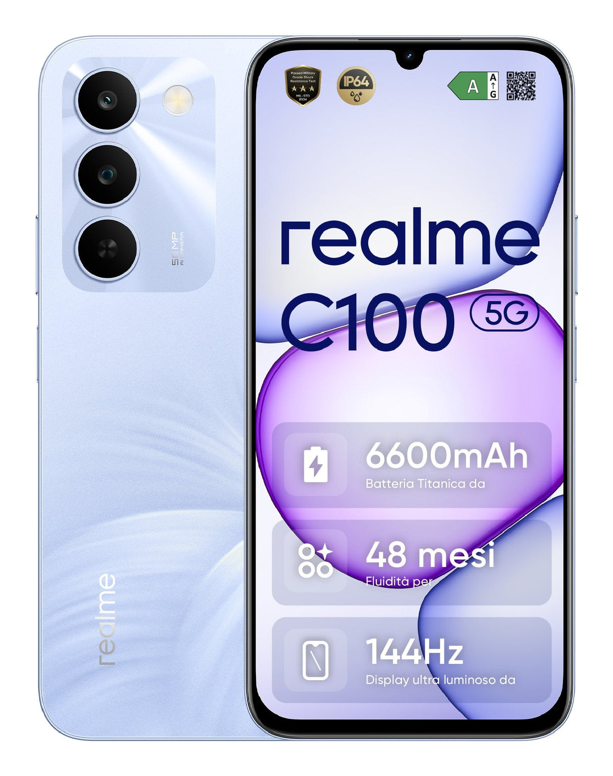 Realme C100 4+128gb 6.8" Blooming Purple Ds Ita