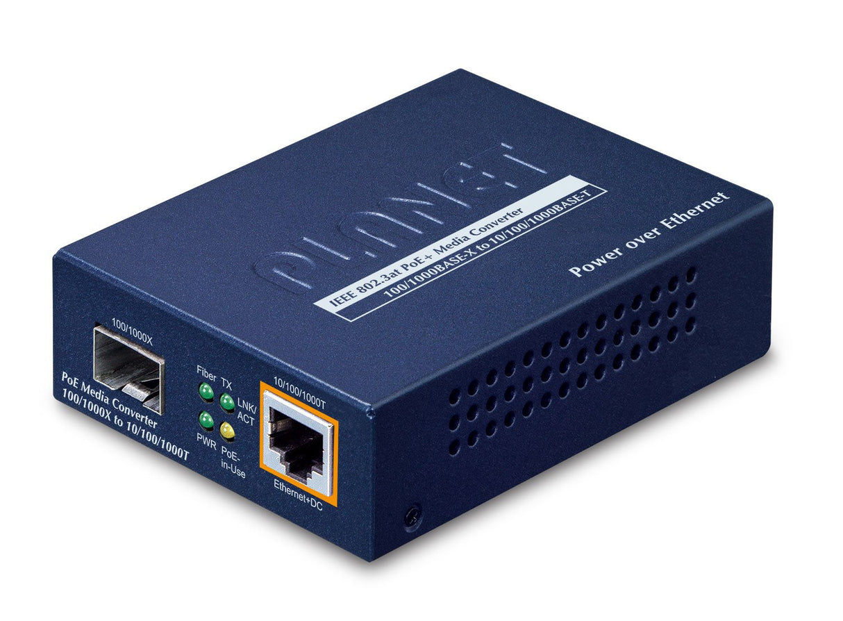 Ieee802.3af/At Poe 10/100/1000 To 100/1000x Sfp Converter