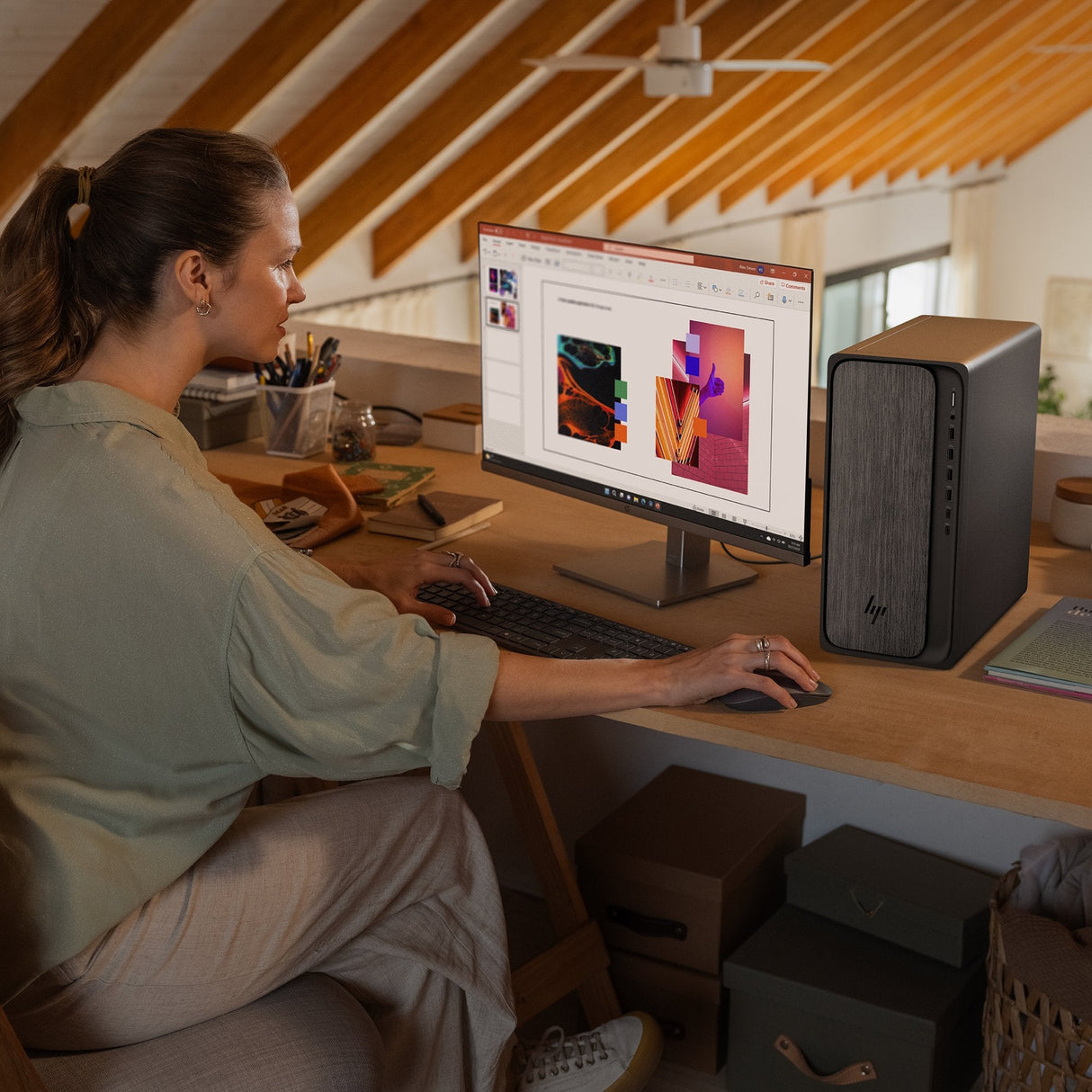 Pc Hp Omnidesk M02-0012ns Rayzen 5-8500g 16gb 1tb W11h Gris