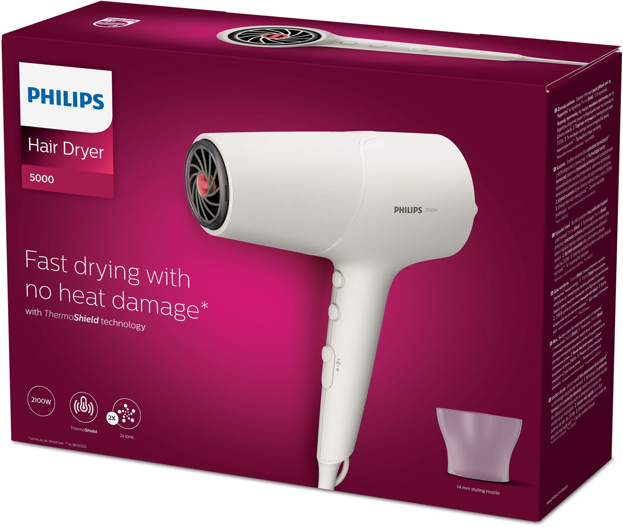 EAN 8710103976776 - Philips 5000 series BHD501/00 secador 2100 W Blanco imagen 4