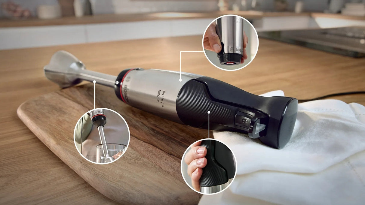 Bosch Serie 6 Msm6m610 Licuadora Batidora De Inmersión 1000 W Negro, Acero Inoxidable